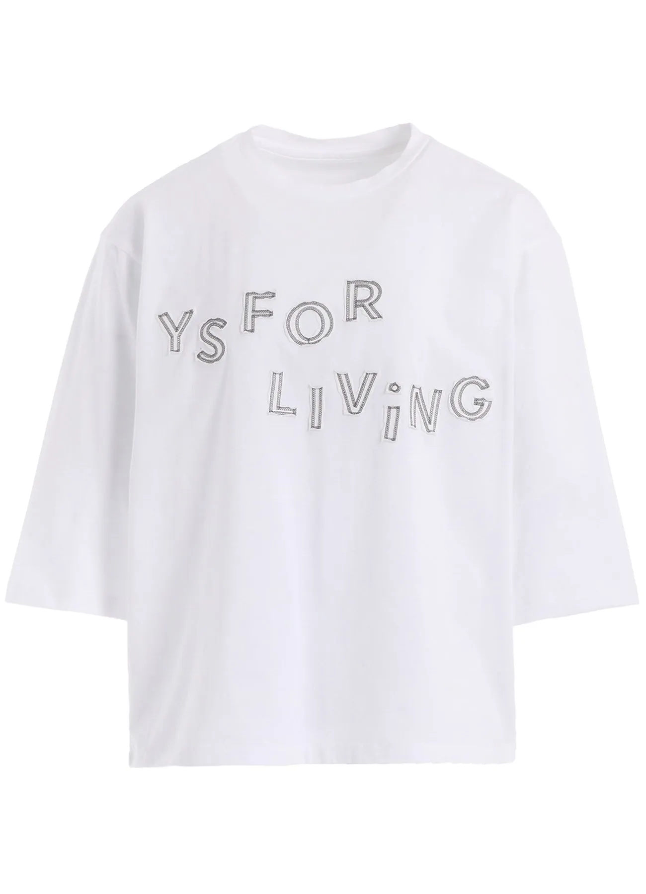 32/1 COTTON JERSEY LOGO APPLIQUE 3/4 SLEEVE SHIRT sold by Yohji Yamamoto product image thumbnail 2