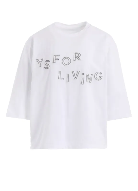 32/1 COTTON JERSEY LOGO APPLIQUE 3/4 SLEEVE SHIRT made by Yohji Yamamoto