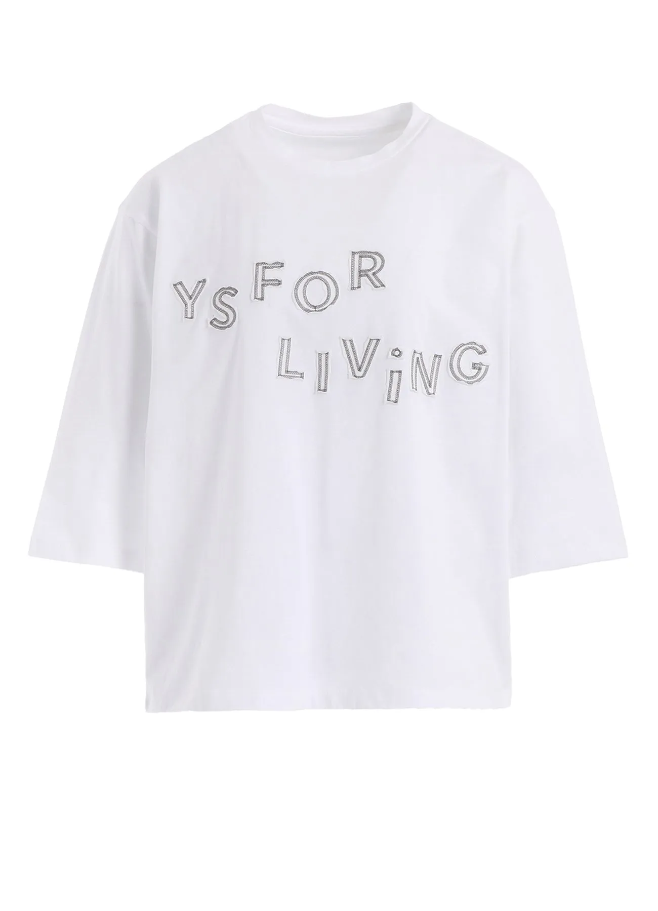 32/1 COTTON JERSEY LOGO APPLIQUE 3/4 SLEEVE SHIRT sold by Yohji Yamamoto