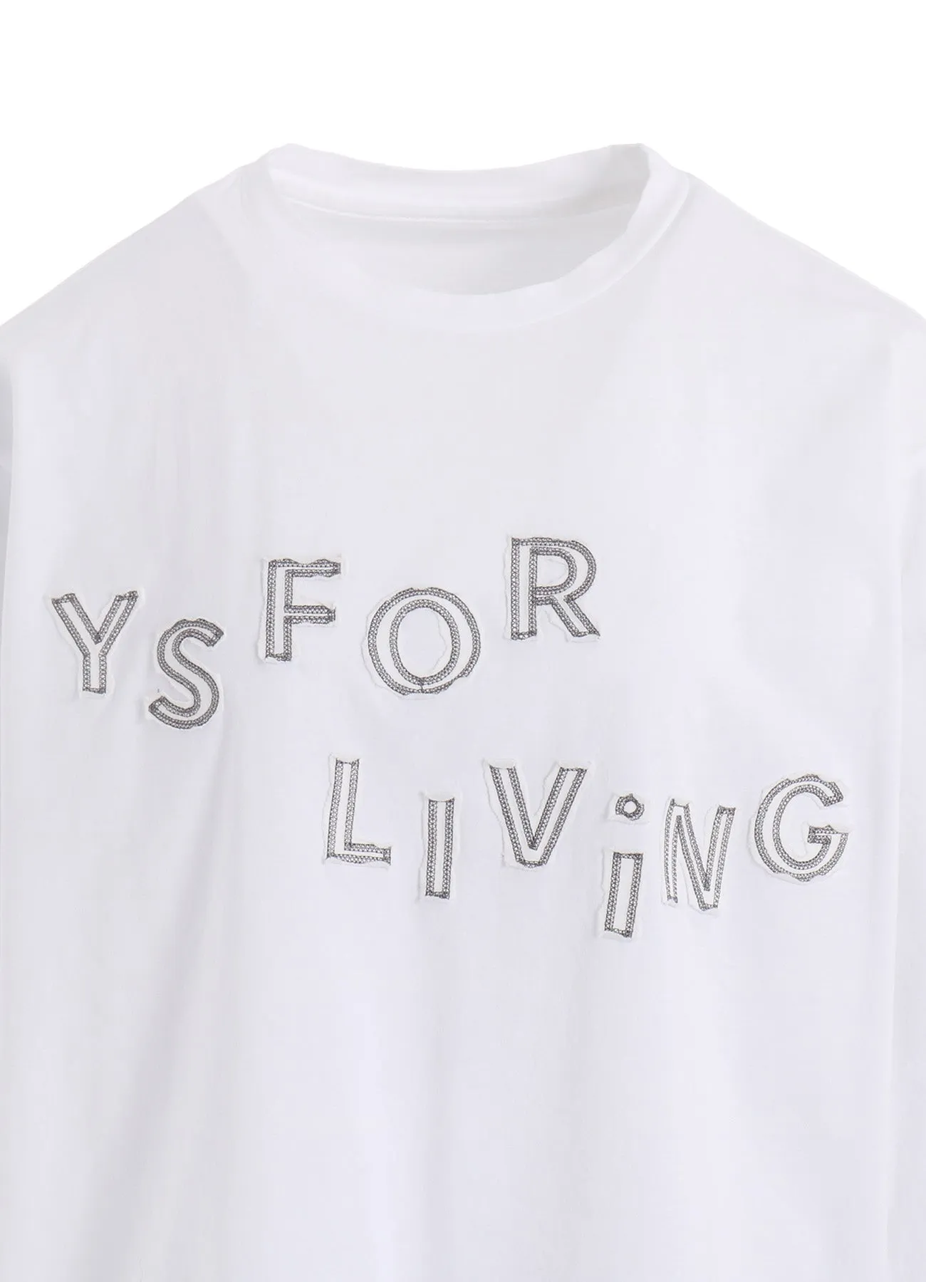 32/1 COTTON JERSEY LOGO APPLIQUE 3/4 SLEEVE SHIRT sold by Yohji Yamamoto product image thumbnail 5