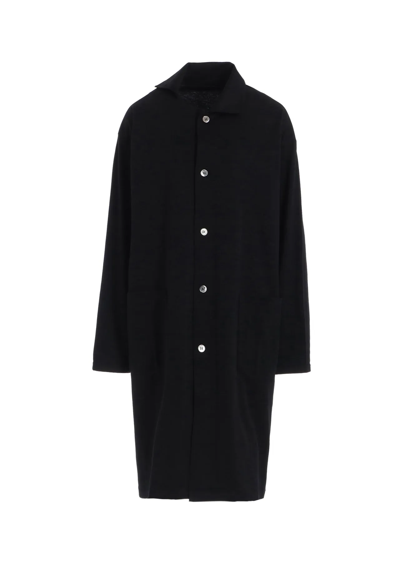 60/1 COTTON SMOOTH ASYMMETRIC COLLAR LONG SHIRT sold by Yohji Yamamoto