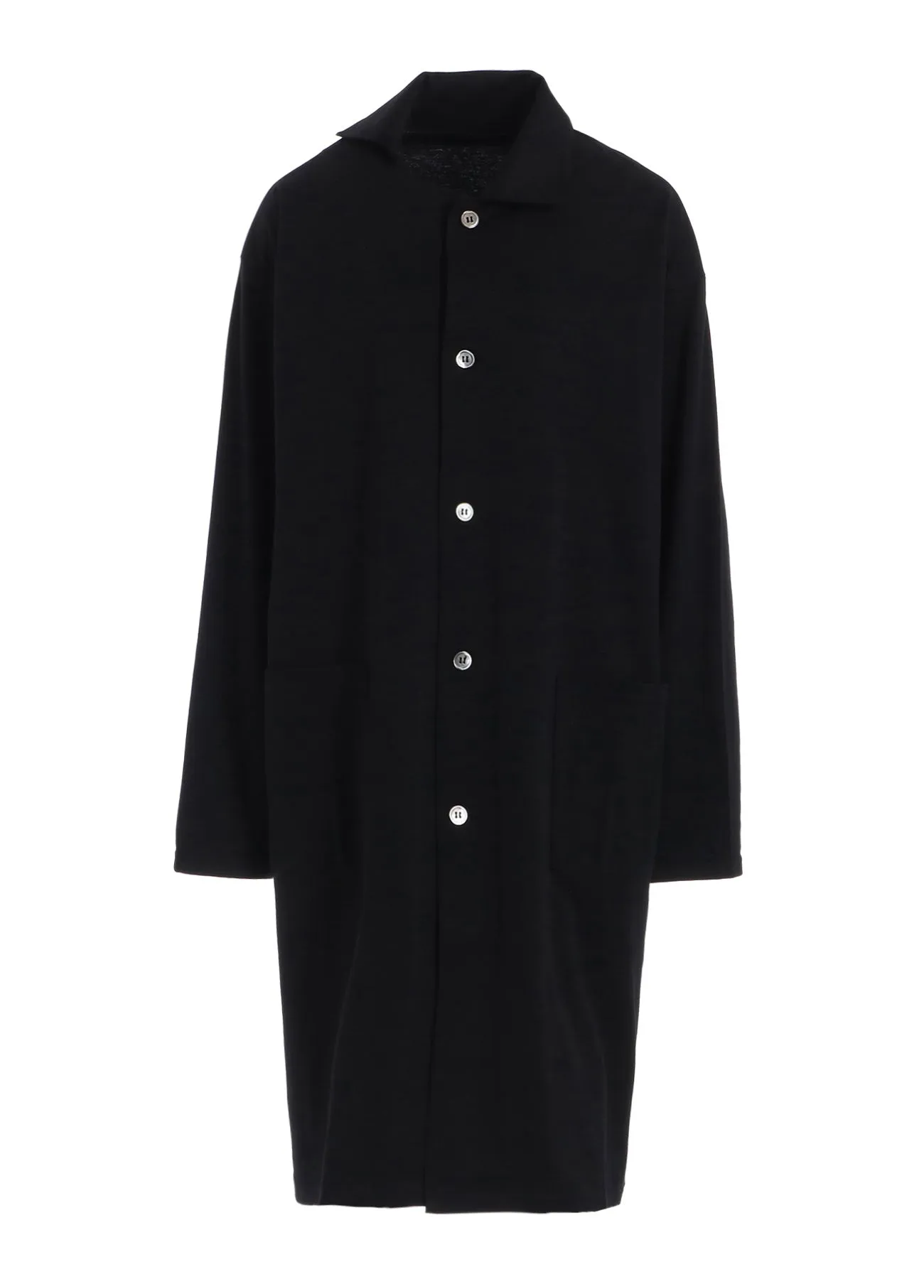 60/1 COTTON SMOOTH ASYMMETRIC COLLAR LONG SHIRT sold by Yohji Yamamoto product image thumbnail 2