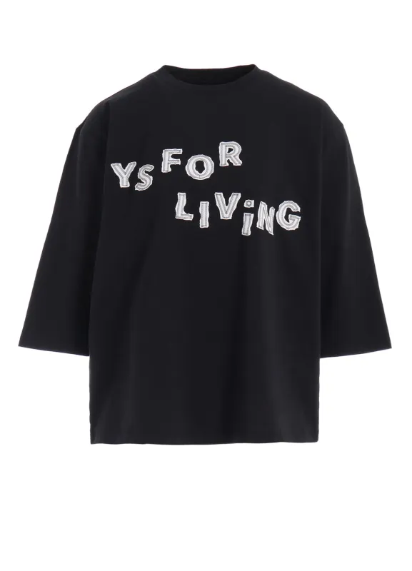 32/1 COTTON JERSEY LOGO APPLIQUE 3/4 SLEEVE SHIRT sold by Yohji Yamamoto