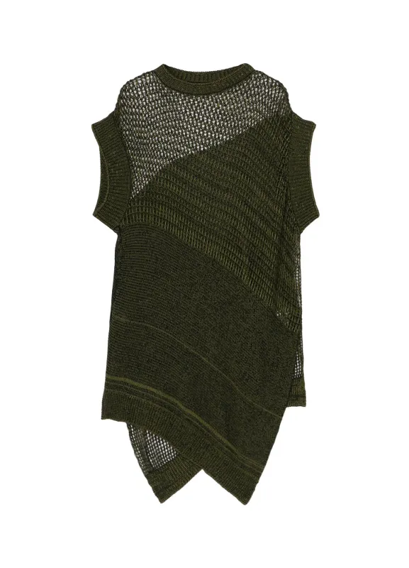 CODE YARN MESH LONG KNIT VEST made by Yohji Yamamoto