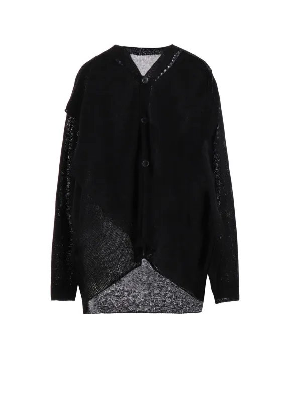 JERSEY BROAD STITCH ASYMMETRIC MIDDLE CARDIGAN sold by Yohji Yamamoto