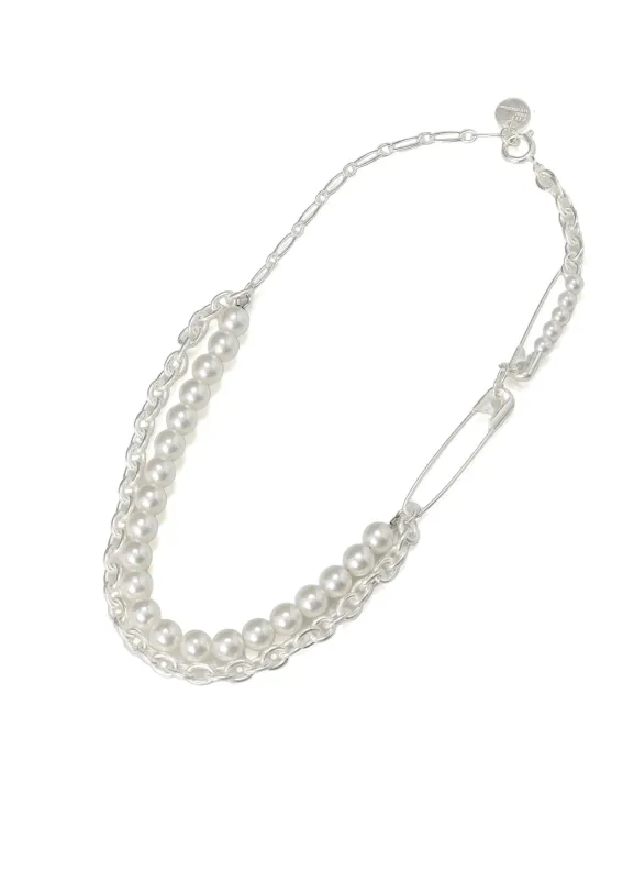 SAFETY PIN IMITATION PEARL CHOKER sold by Yohji Yamamoto