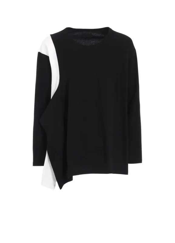 COTTON JERSEY FABRIC SWITCH L/S DRAPED T-SHIRT sold by Yohji Yamamoto