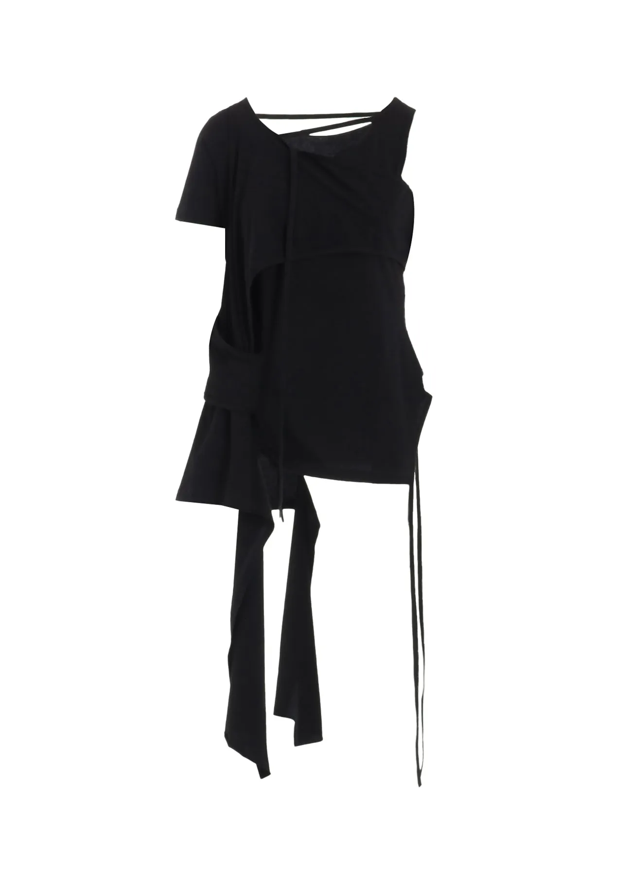 56/-COMPACT SINGLE JERSEY ASYMMETRY LAYERED SSV T sold by Yohji Yamamoto