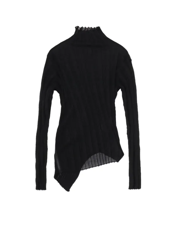 HIGH GAUGE RIB ZIP DETAIL HIGHNECK TOP sold by Yohji Yamamoto