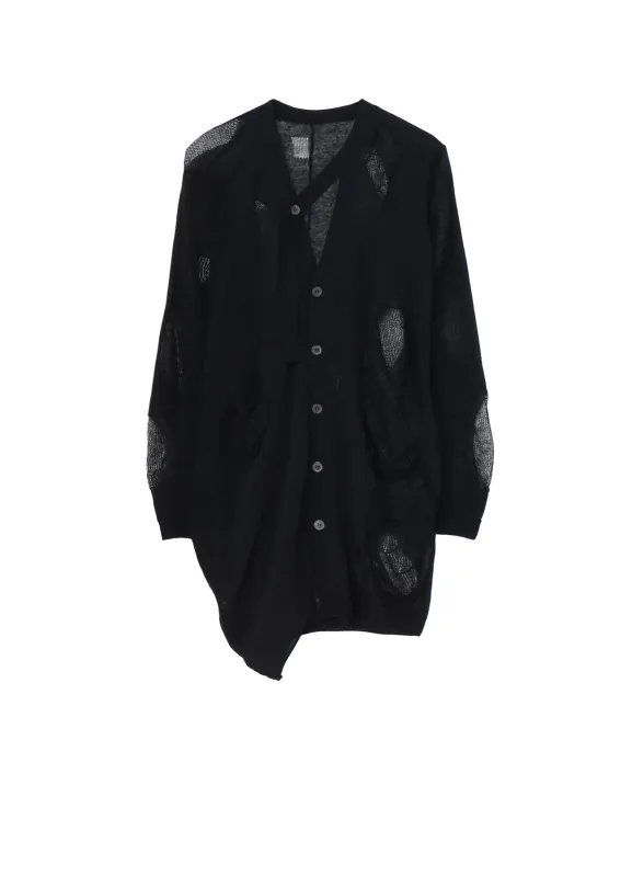 12G2P PLAIN STITCH+PATTERN DRAPED D CARDIGAN sold by Yohji Yamamoto