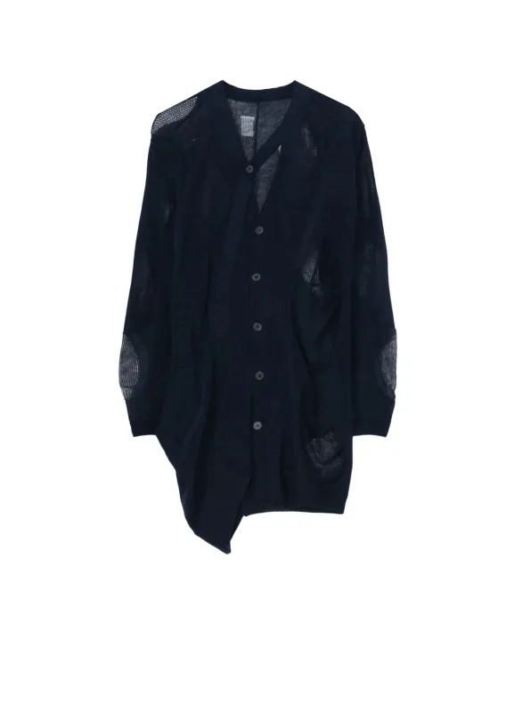12G2P PLAIN STITCH+PATTERN DRAPED D CARDIGAN sold by Yohji Yamamoto