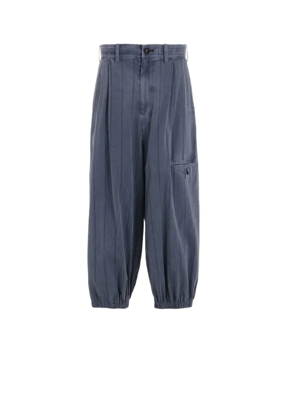 WASHER STRIPE ELASTIC HEM PANTS sold by Yohji Yamamoto