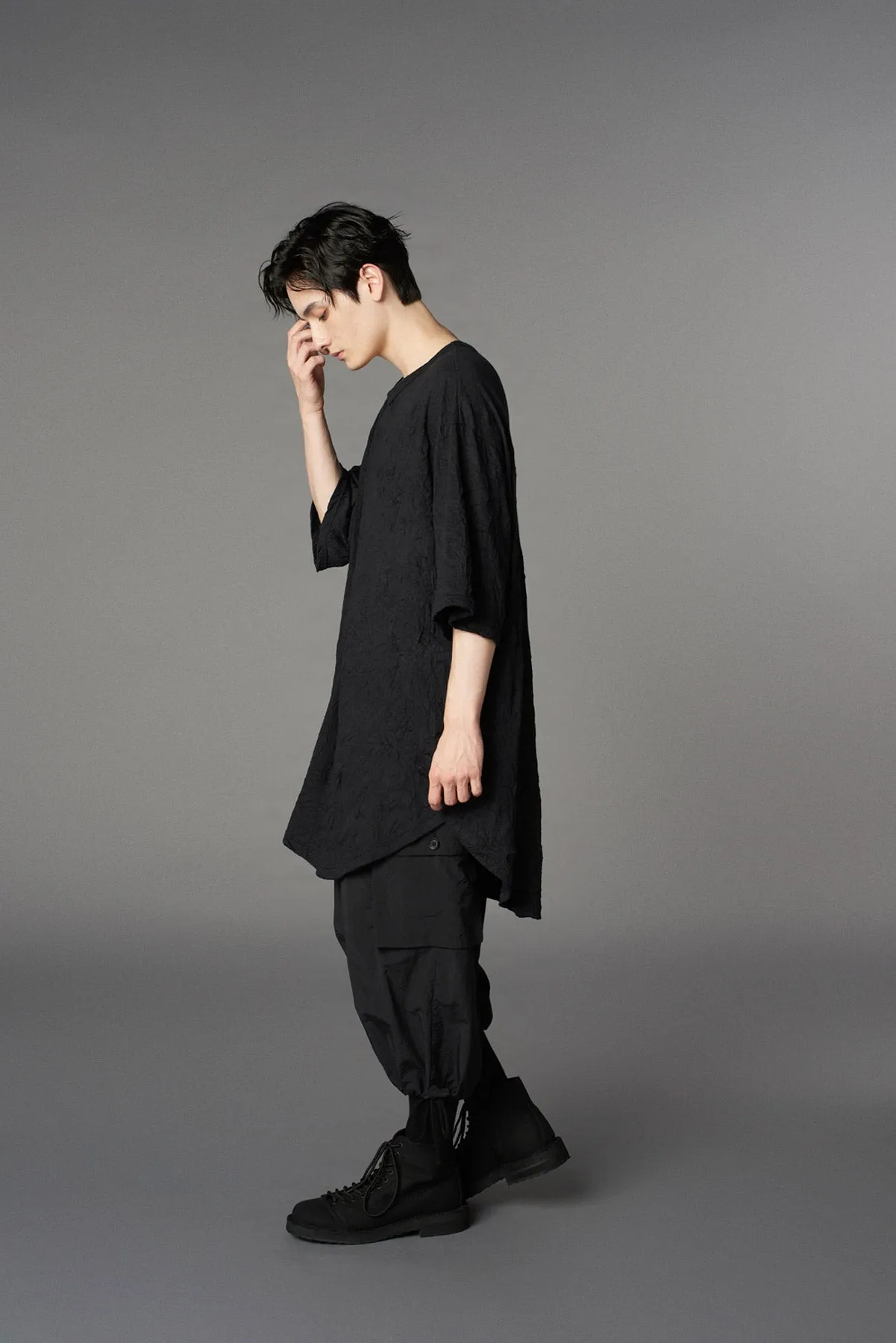 CATCH WASHER HEM ROUND JUMBO SHORT SLEEVES T-SHIRT sold by Yohji Yamamoto product image thumbnail 3