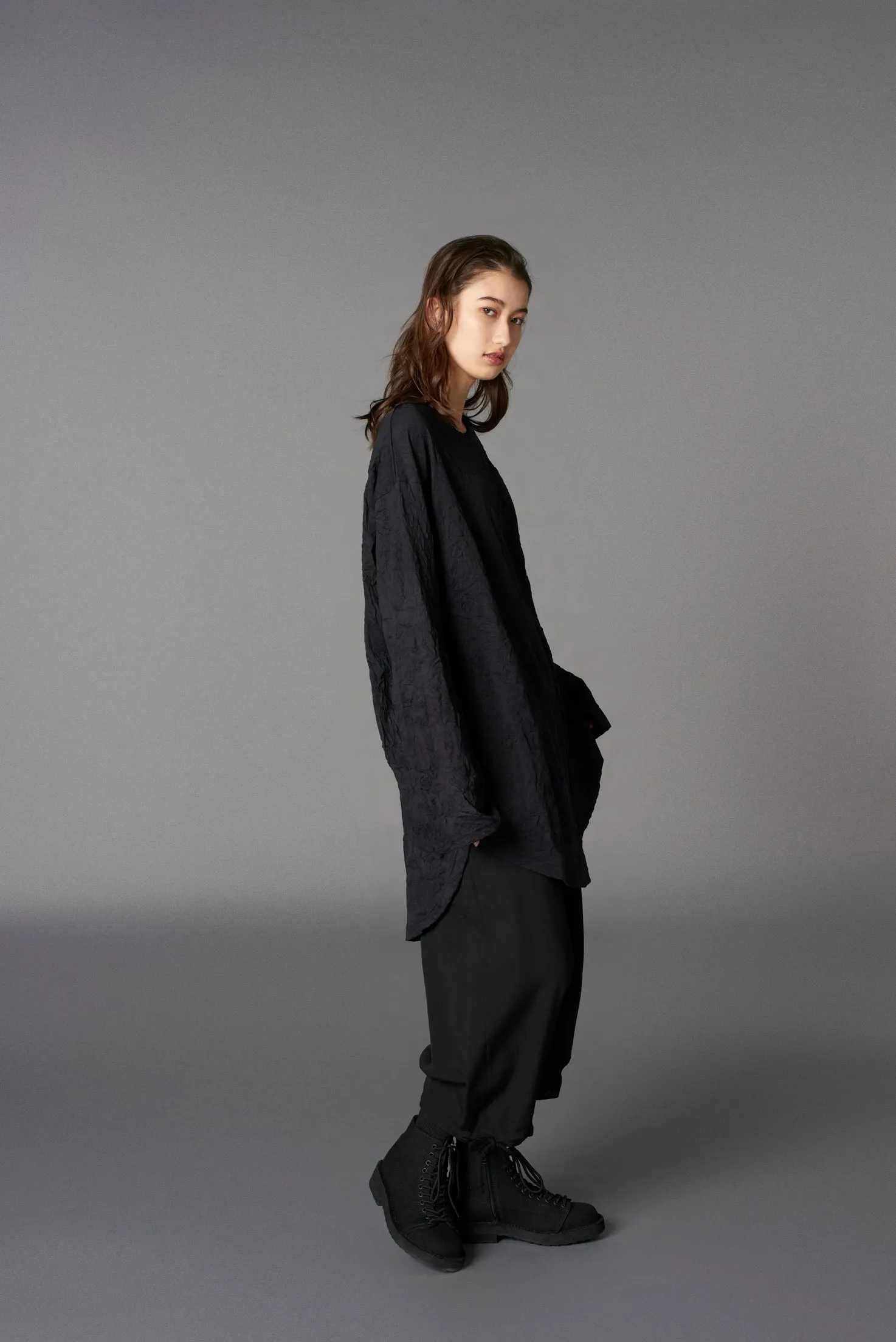 CATCH WASHER HEM ROUND JUMBO LONG SLEEVES T-SHIRT sold by Yohji Yamamoto product image thumbnail 3
