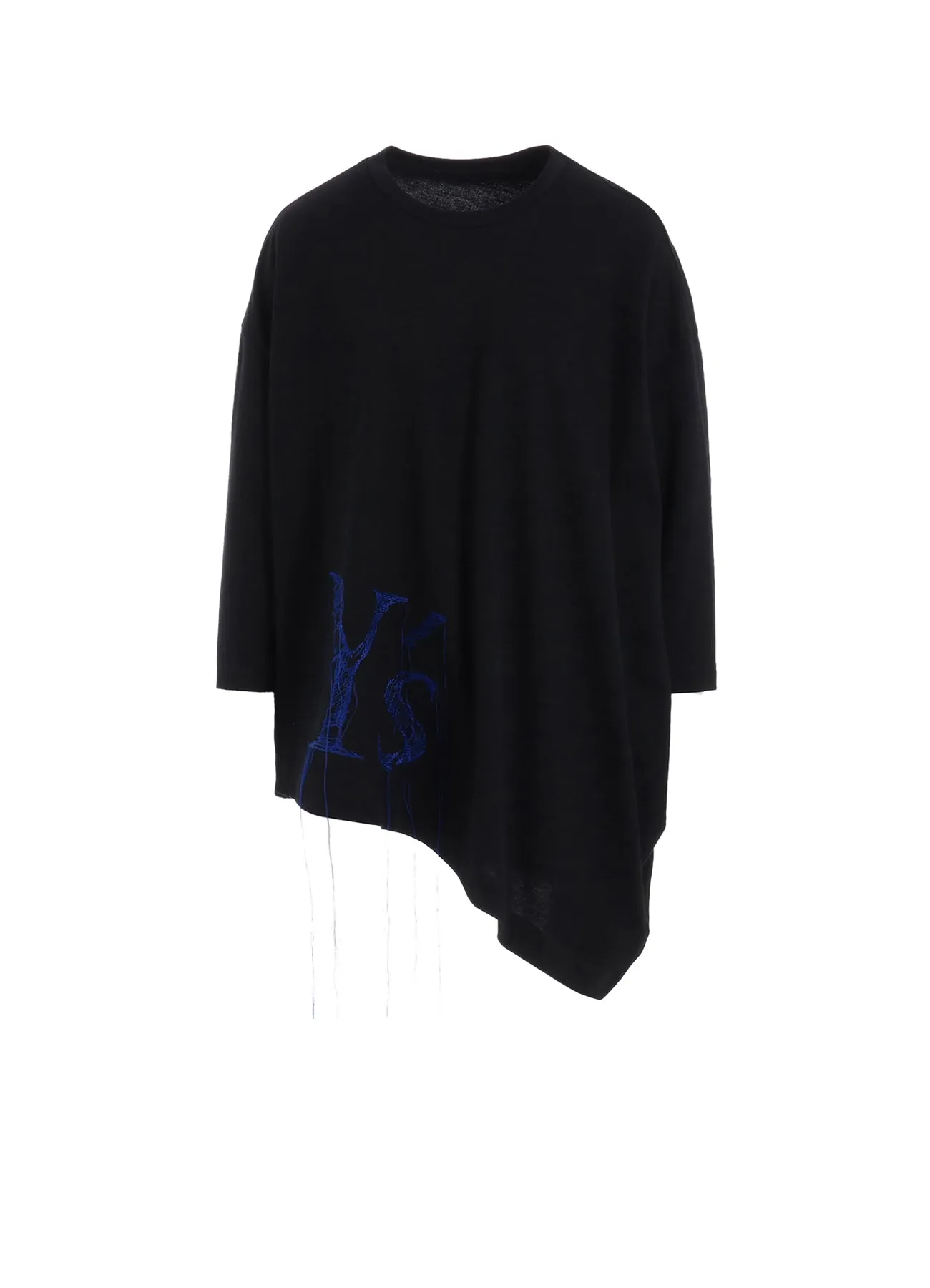 COTTON JERSEY Y'S LOGO STITCH ASYMMETERIC DRAPE T sold by Yohji Yamamoto