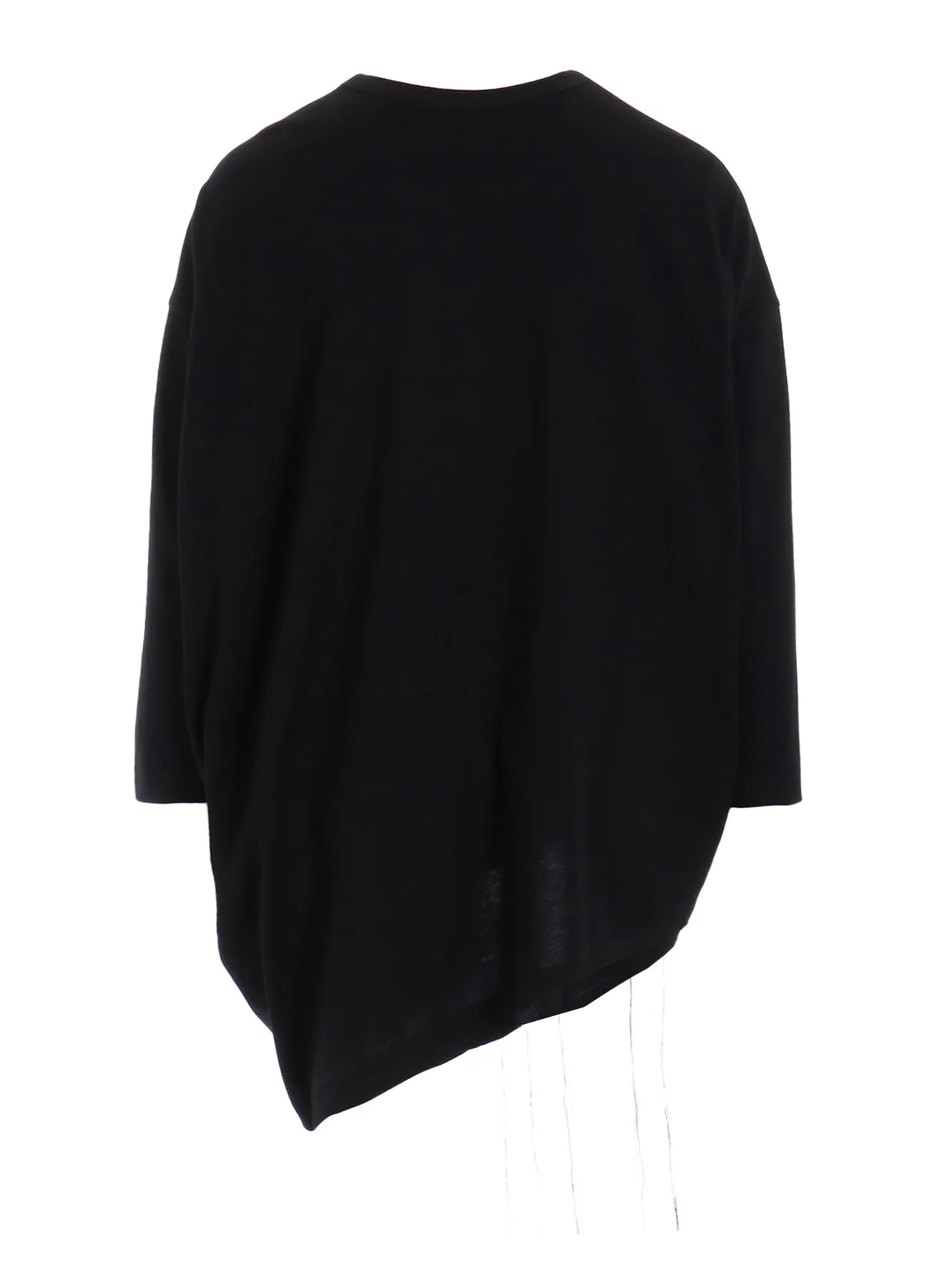 COTTON JERSEY Y'S LOGO STITCH ASYMMETERIC DRAPE T sold by Yohji Yamamoto product image thumbnail 3