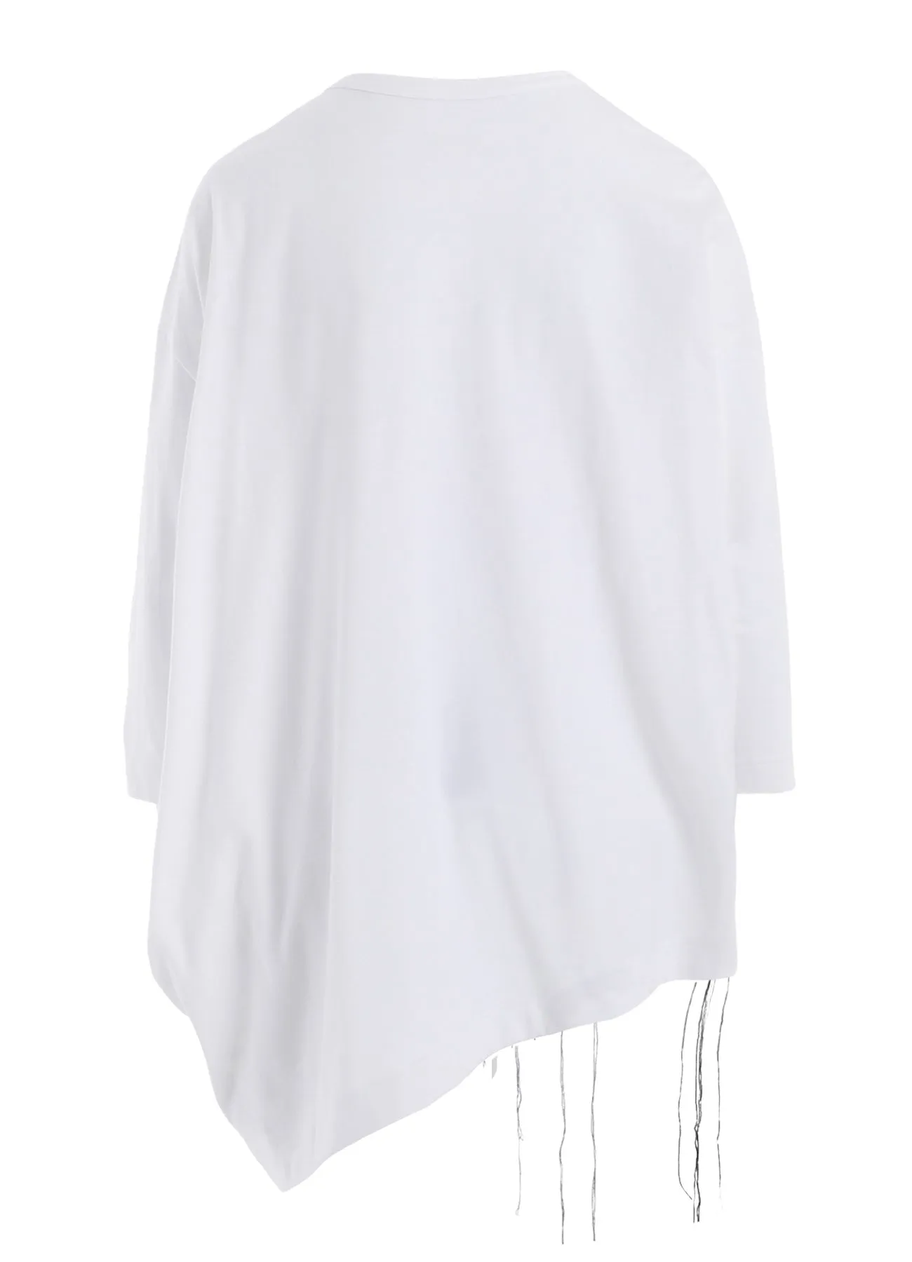 COTTON JERSEY Y'S LOGO STITCH ASYMMETERIC DRAPE T sold by Yohji Yamamoto product image thumbnail 4