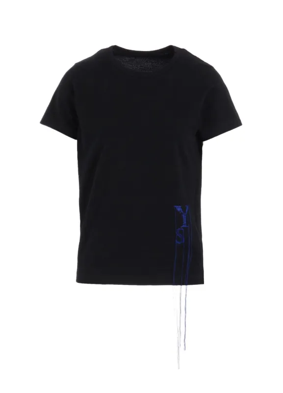 COTTON JERSEY Y'S LOGO STITCH ROUND NECK HALF SLEEVE T made by Yohji Yamamoto