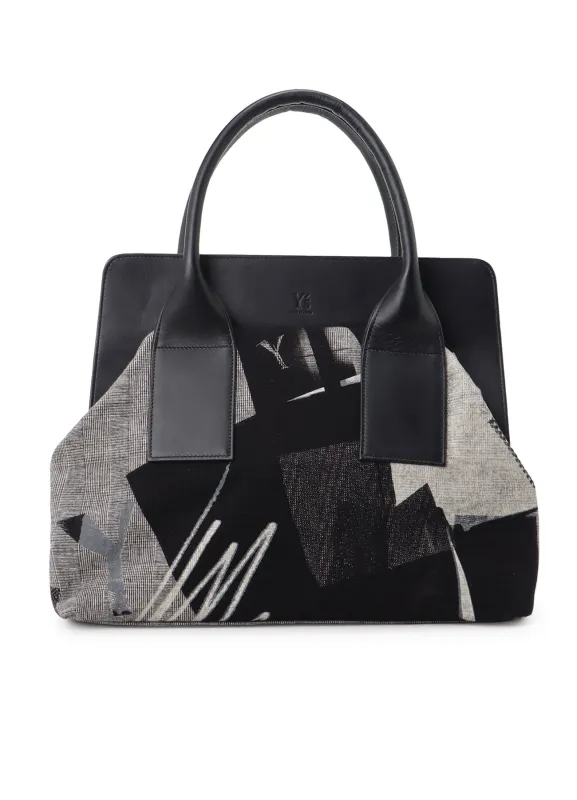 Y'S COLLAGE PRINT METAL CLASP BAG L sold by Yohji Yamamoto