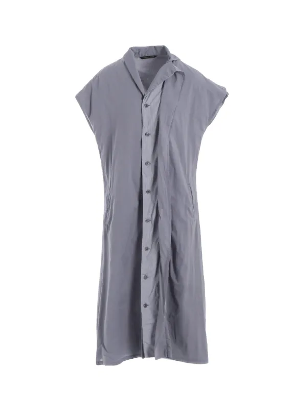 COTTON LAWN GARMENT DYE FRENCH SLEEVE DRESS made by Yohji Yamamoto