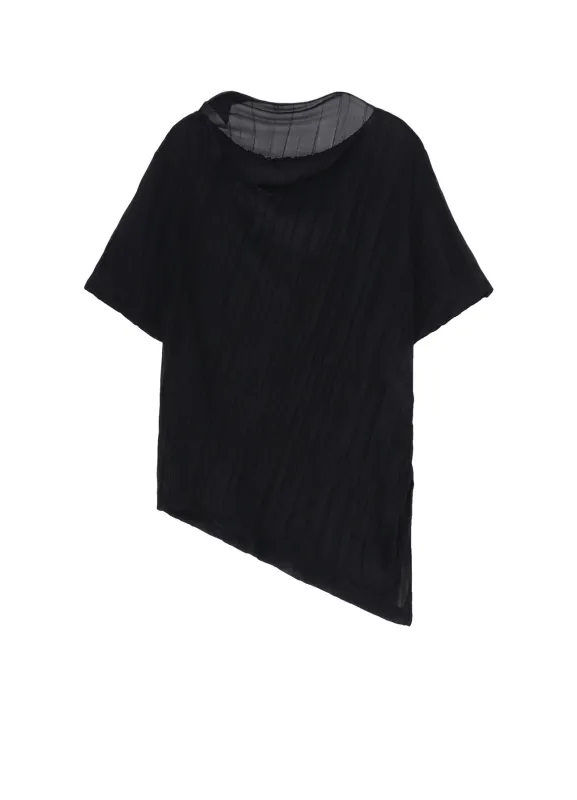 VERTICAL WRINKLE FLIPPED COLLAR T sold by Yohji Yamamoto