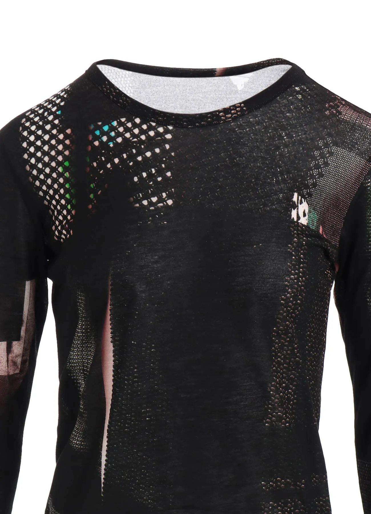 LYOCELL DARK NEON PRINT ROUND NECK LONG SLEEVE T sold by Yohji Yamamoto product image thumbnail 5