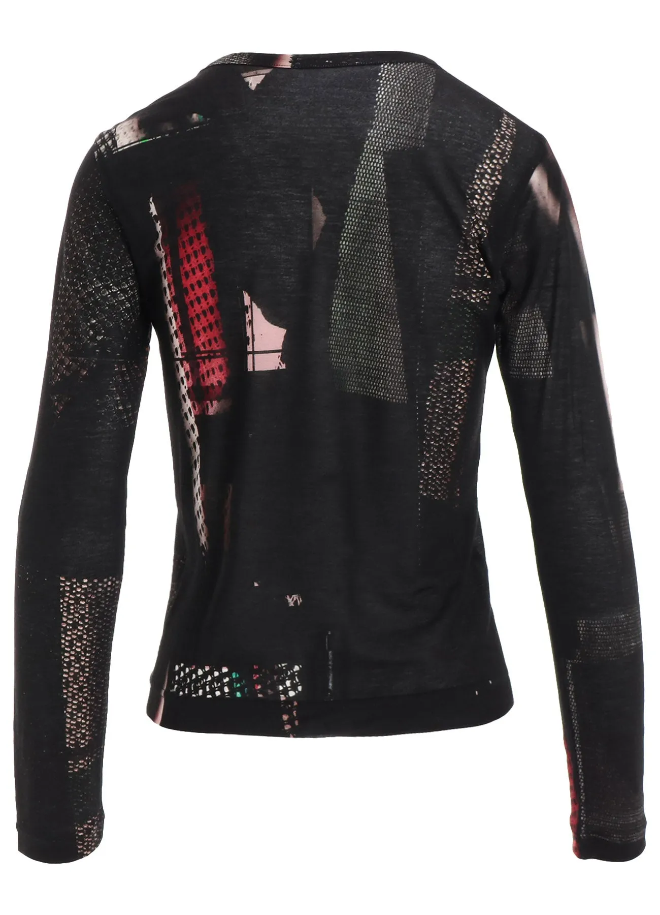 LYOCELL DARK NEON PRINT ROUND NECK LONG SLEEVE T sold by Yohji Yamamoto product image thumbnail 4