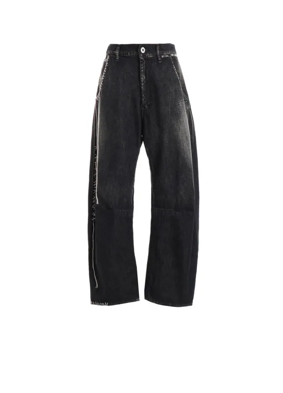 SPOTTED DENIM WIDE LEG GUSSET PANTS sold by Yohji Yamamoto