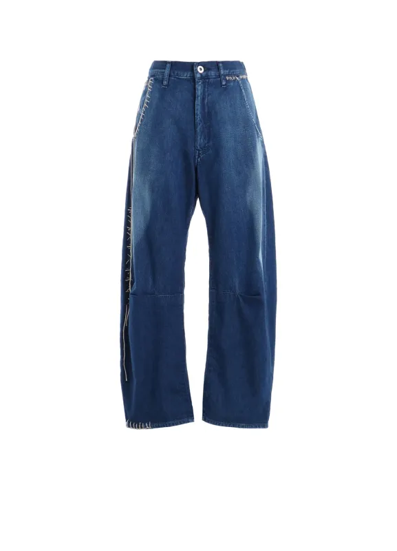 SPOTTED DENIM WIDE LEG GUSSET PANTS sold by Yohji Yamamoto