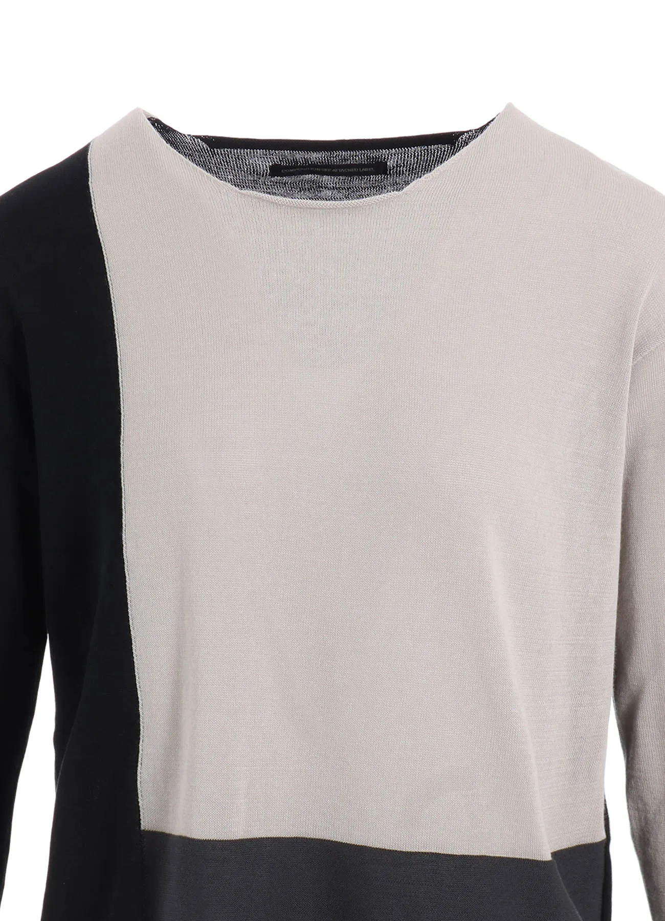 MULTI COLOR INTARSIA ROUND NECK LONG SLEEVE PULLOVER sold by Yohji Yamamoto product image thumbnail 5