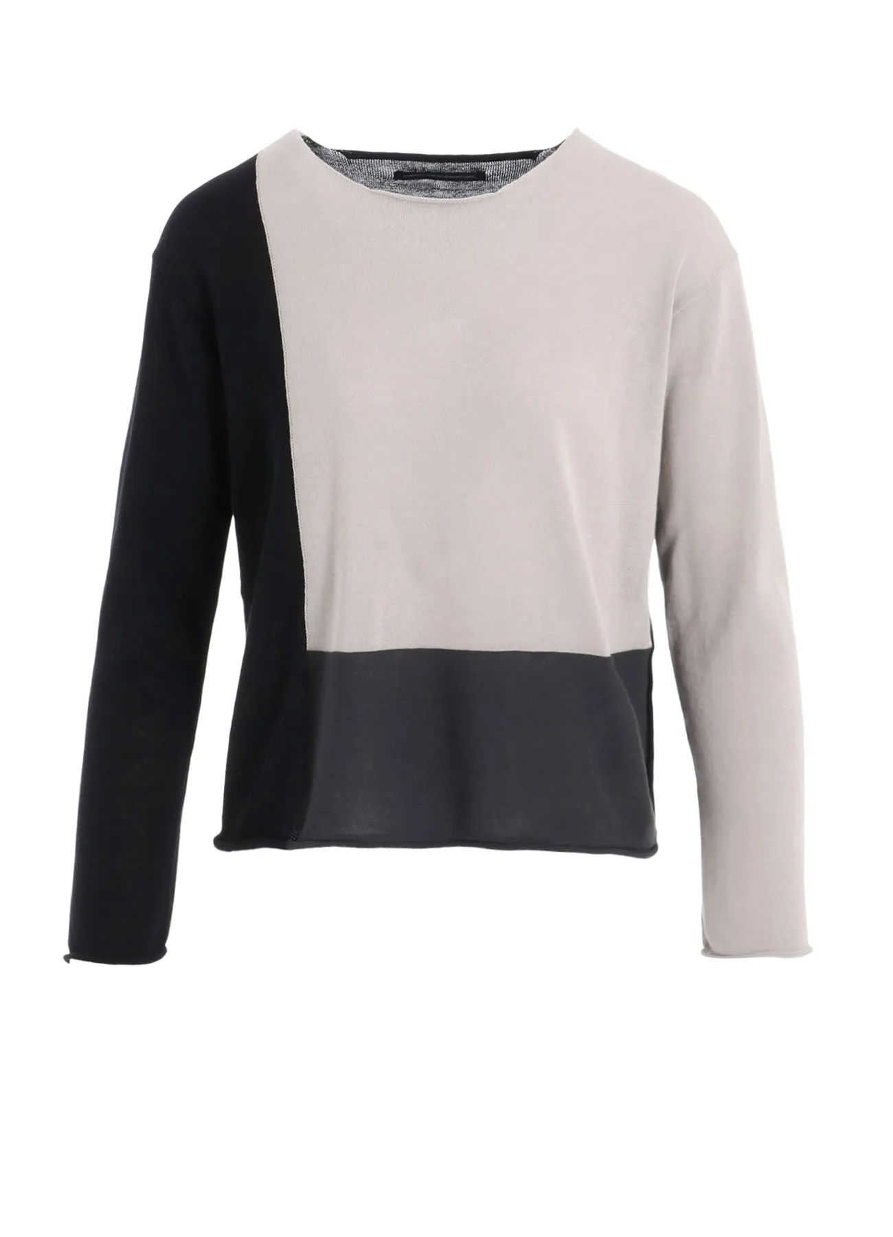 MULTI COLOR INTARSIA ROUND NECK LONG SLEEVE PULLOVER sold by Yohji Yamamoto