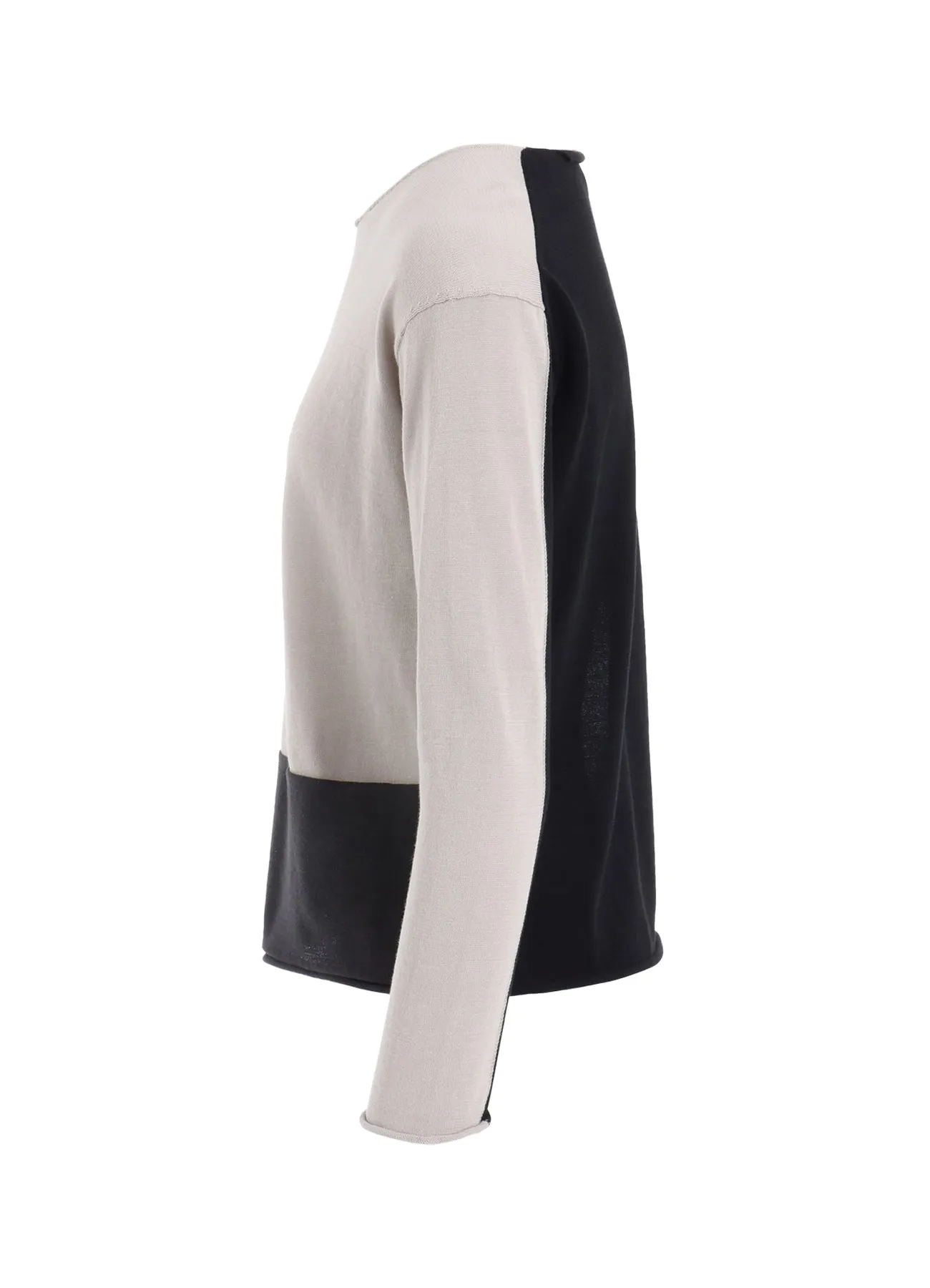 MULTI COLOR INTARSIA ROUND NECK LONG SLEEVE PULLOVER sold by Yohji Yamamoto product image thumbnail 3