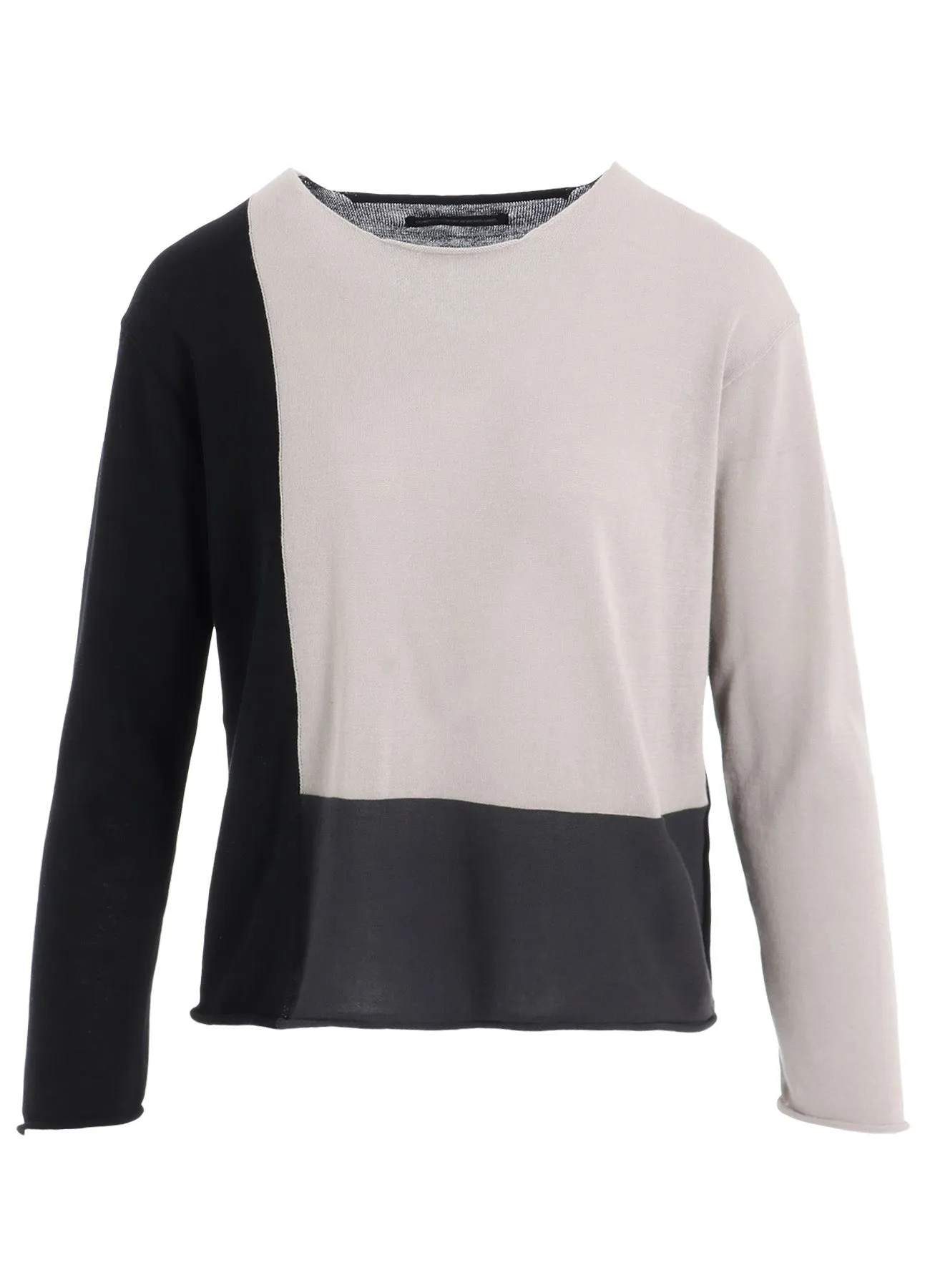 MULTI COLOR INTARSIA ROUND NECK LONG SLEEVE PULLOVER sold by Yohji Yamamoto product image thumbnail 2