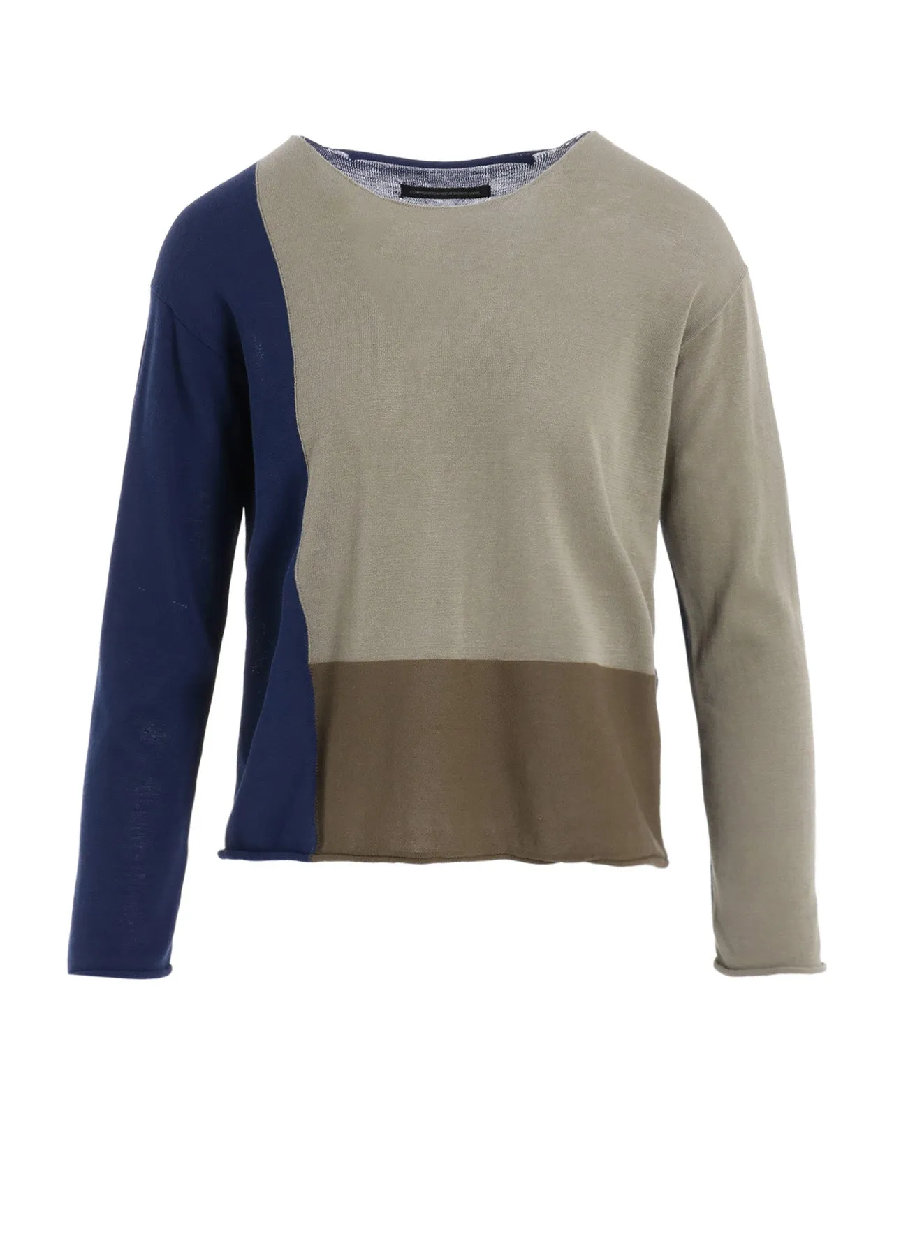 MULTI COLOR INTARSIA ROUND NECK LONG SLEEVE PULLOVER sold by Yohji Yamamoto