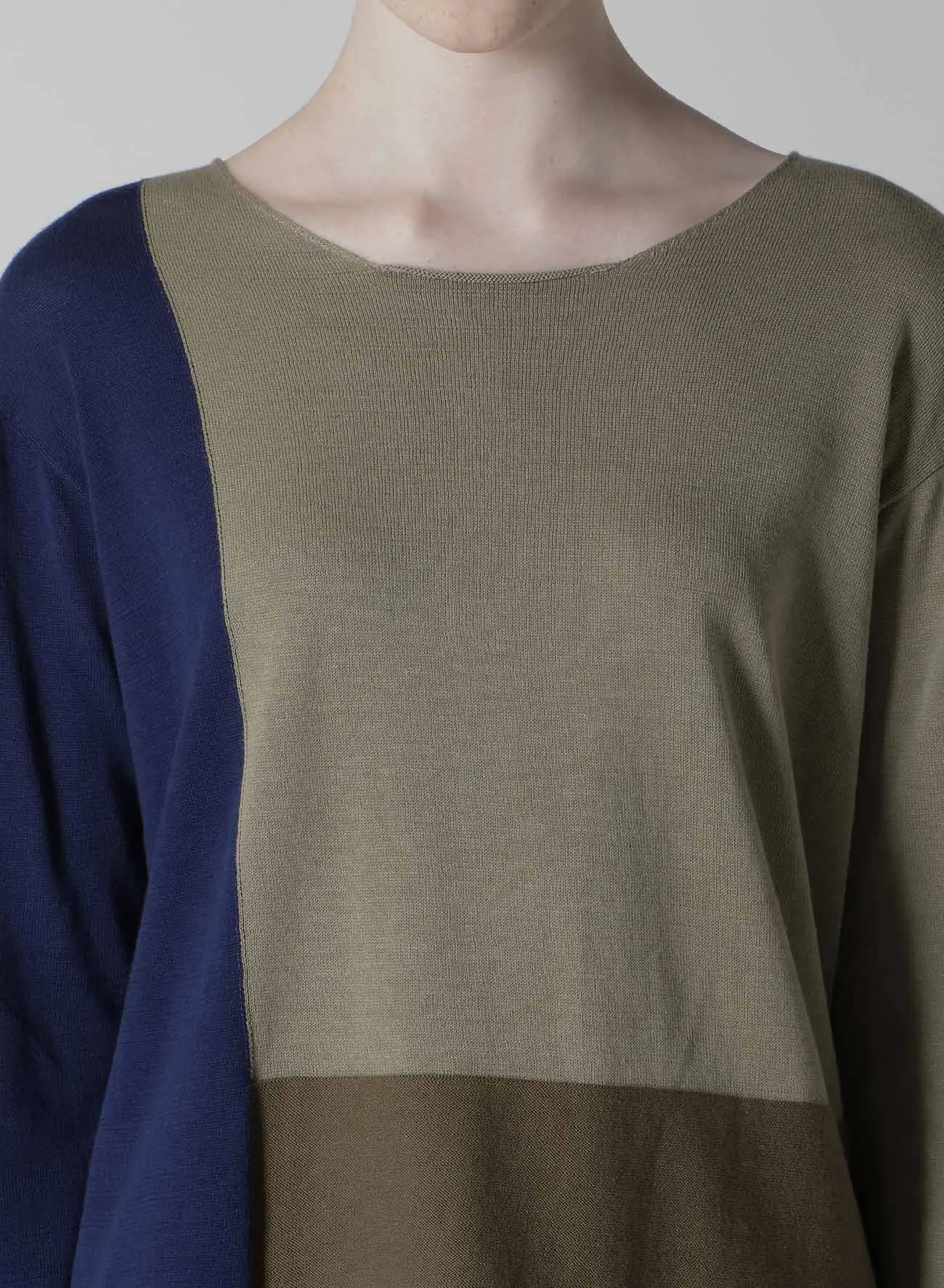 MULTI COLOR INTARSIA ROUND NECK LONG SLEEVE PULLOVER sold by Yohji Yamamoto product image thumbnail 5