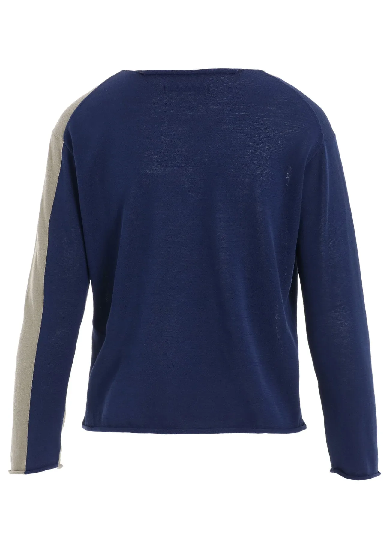 MULTI COLOR INTARSIA ROUND NECK LONG SLEEVE PULLOVER sold by Yohji Yamamoto product image thumbnail 3