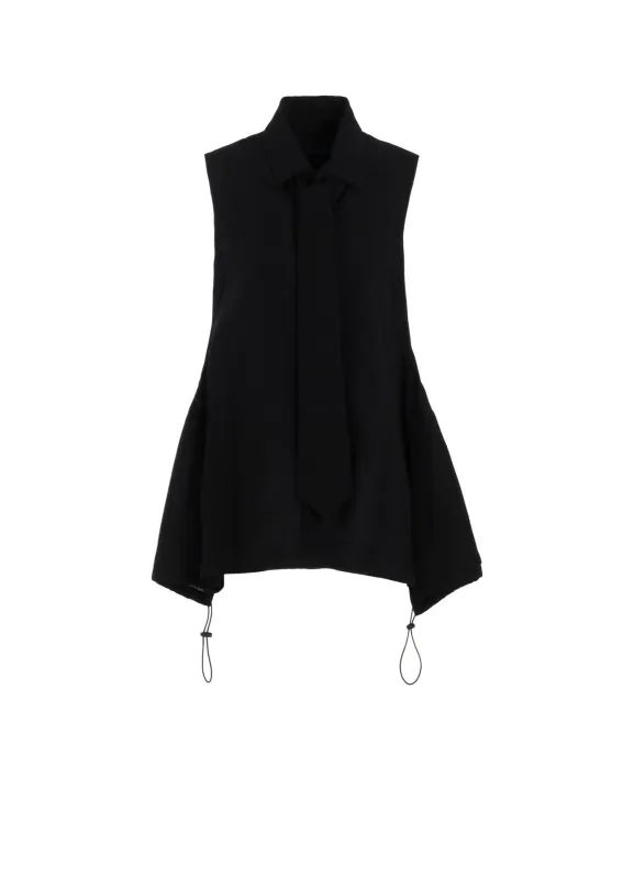 C/L/RA CAMBRIC R-SLEEVELESS TIE BLOUSE sold by Yohji Yamamoto