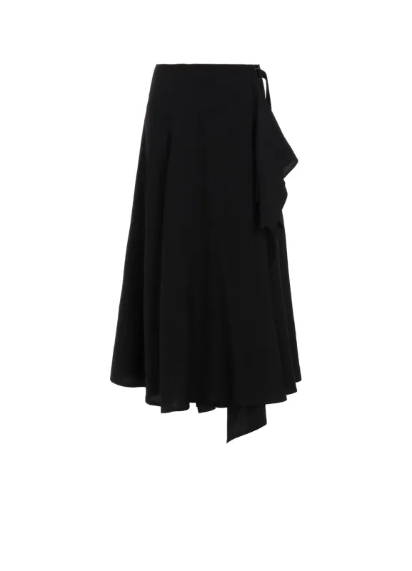 Cu/W HIGH TWISTED GABARDINE FLARE WRAP SKIRT sold by Yohji Yamamoto