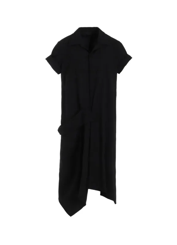 Ry SEETING CLOTH R DRAPED SHIRT DRESS sold by Yohji Yamamoto