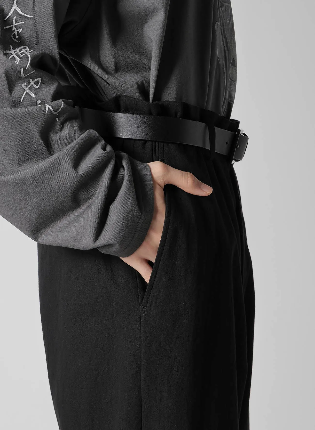 C/L CANVAS BLACK BELTED HEM PANTS sold by Yohji Yamamoto product image thumbnail 4