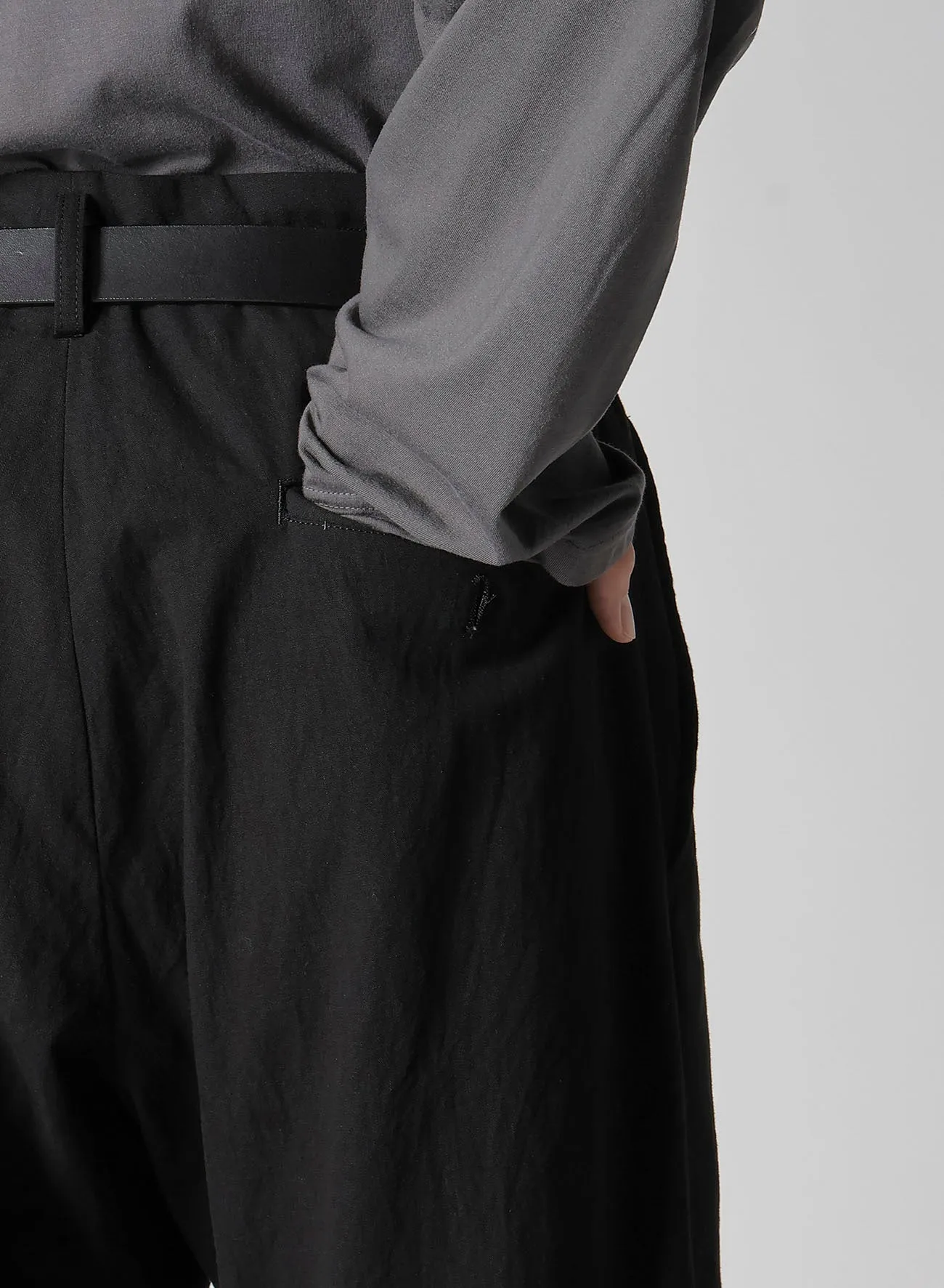 C/L CANVAS BLACK BELTED HEM PANTS sold by Yohji Yamamoto product image thumbnail 5