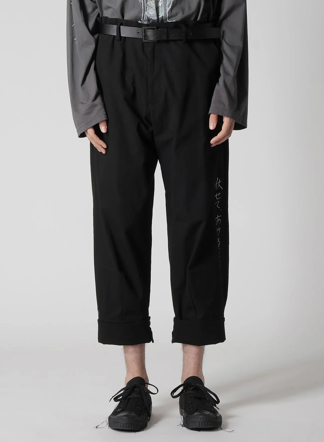 C/L CANVAS BLACK BELTED HEM PANTS sold by Yohji Yamamoto product image thumbnail 2