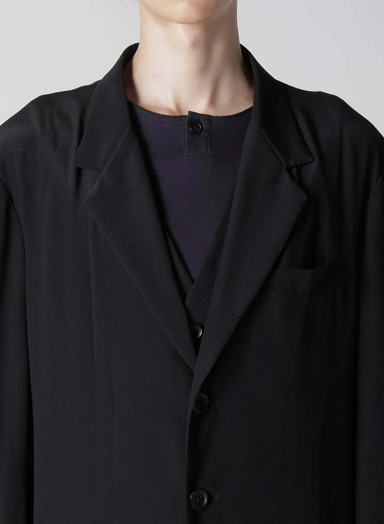 12M SILK DECINE HEM WRAPPED JACKET sold by Yohji Yamamoto product image thumbnail 3