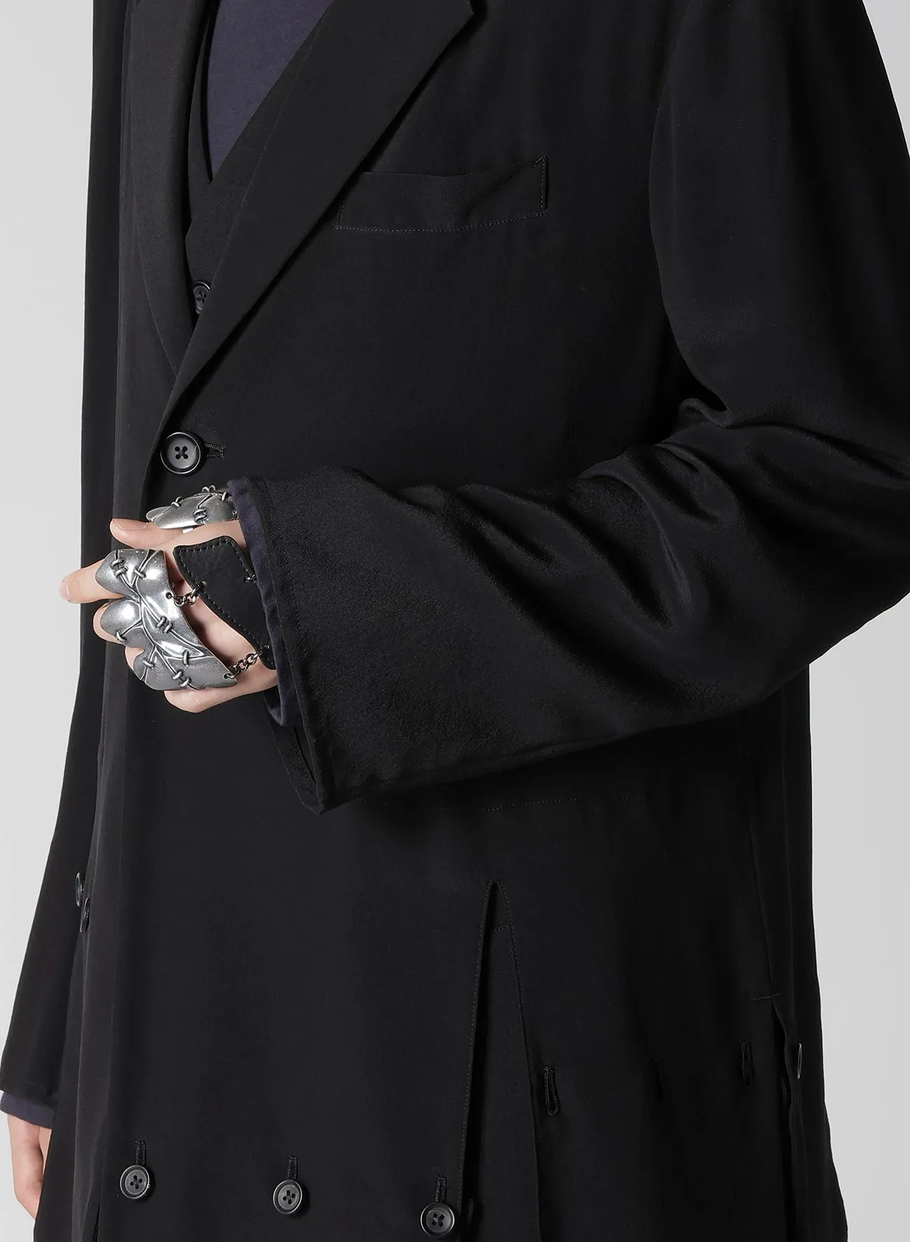 12M SILK DECINE HEM WRAPPED JACKET sold by Yohji Yamamoto product image thumbnail 4