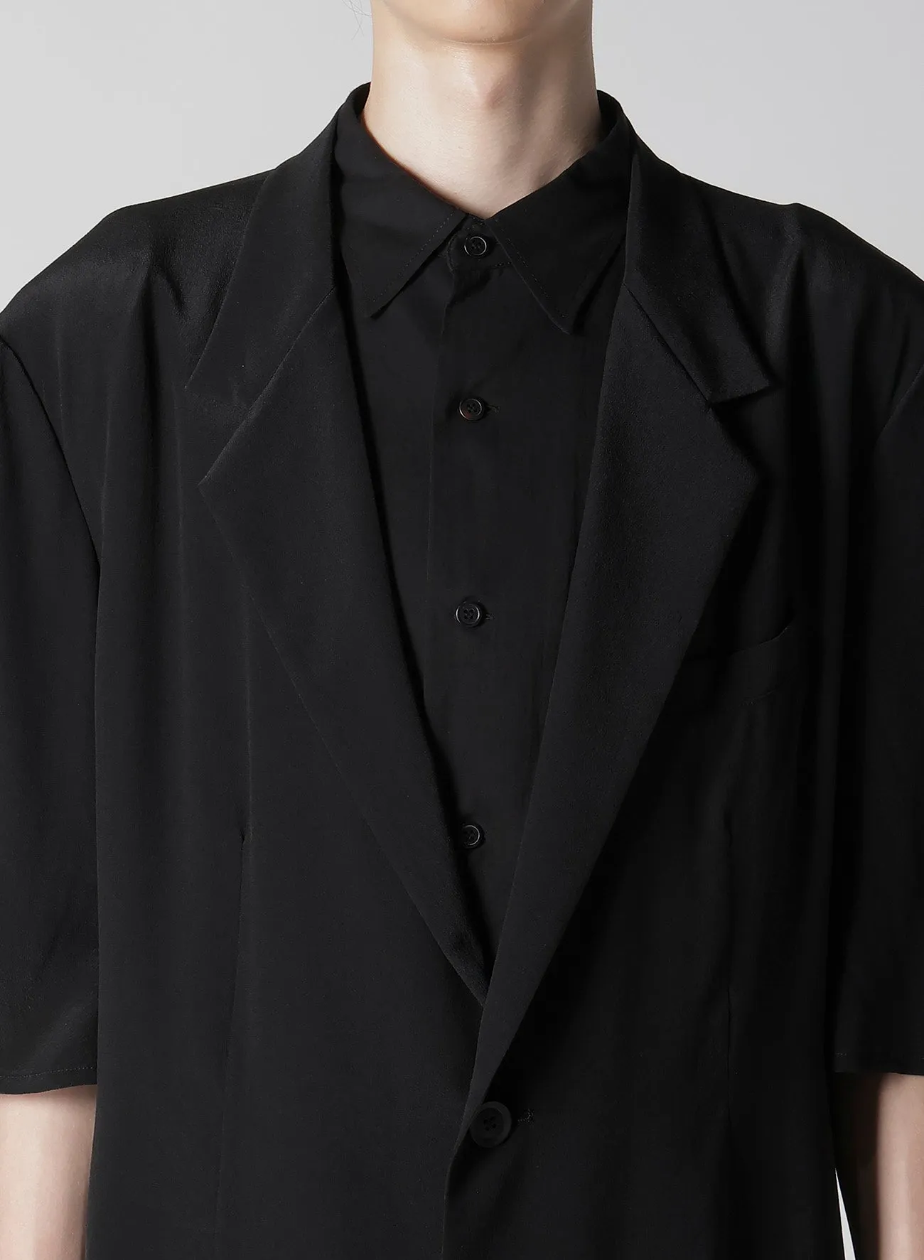 12M SILK DECINE CROPPED SLEEVE JACKET sold by Yohji Yamamoto product image thumbnail 3