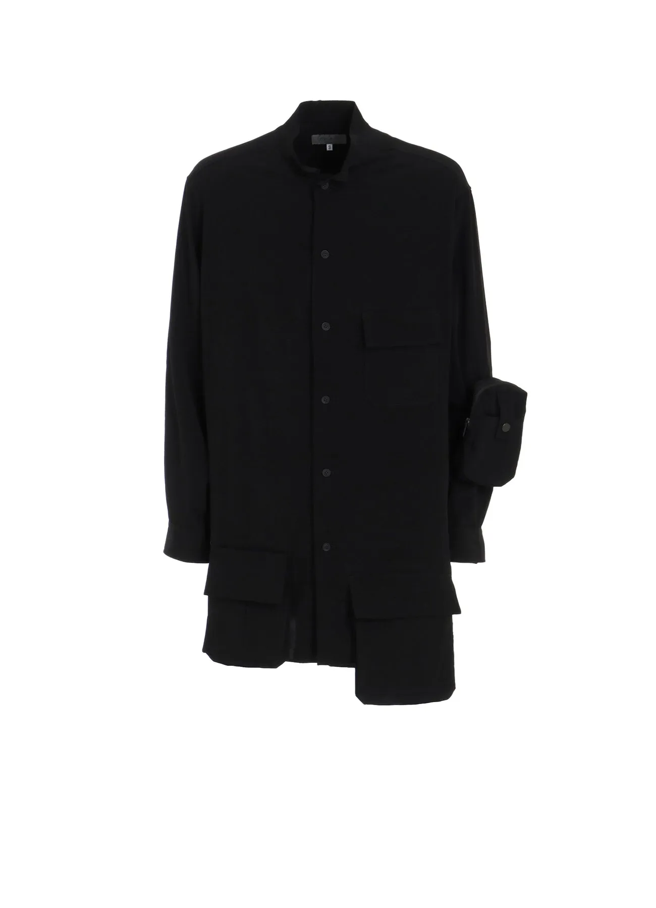 TA TUXEDO STAND COLLAR POCKET BLOUSE sold by Yohji Yamamoto
