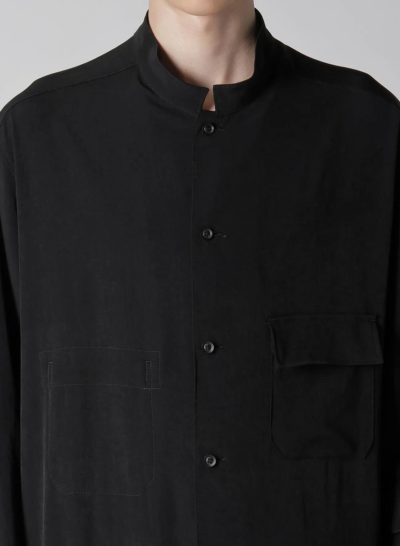 TA TUXEDO STAND COLLAR POCKET BLOUSE sold by Yohji Yamamoto product image thumbnail 3