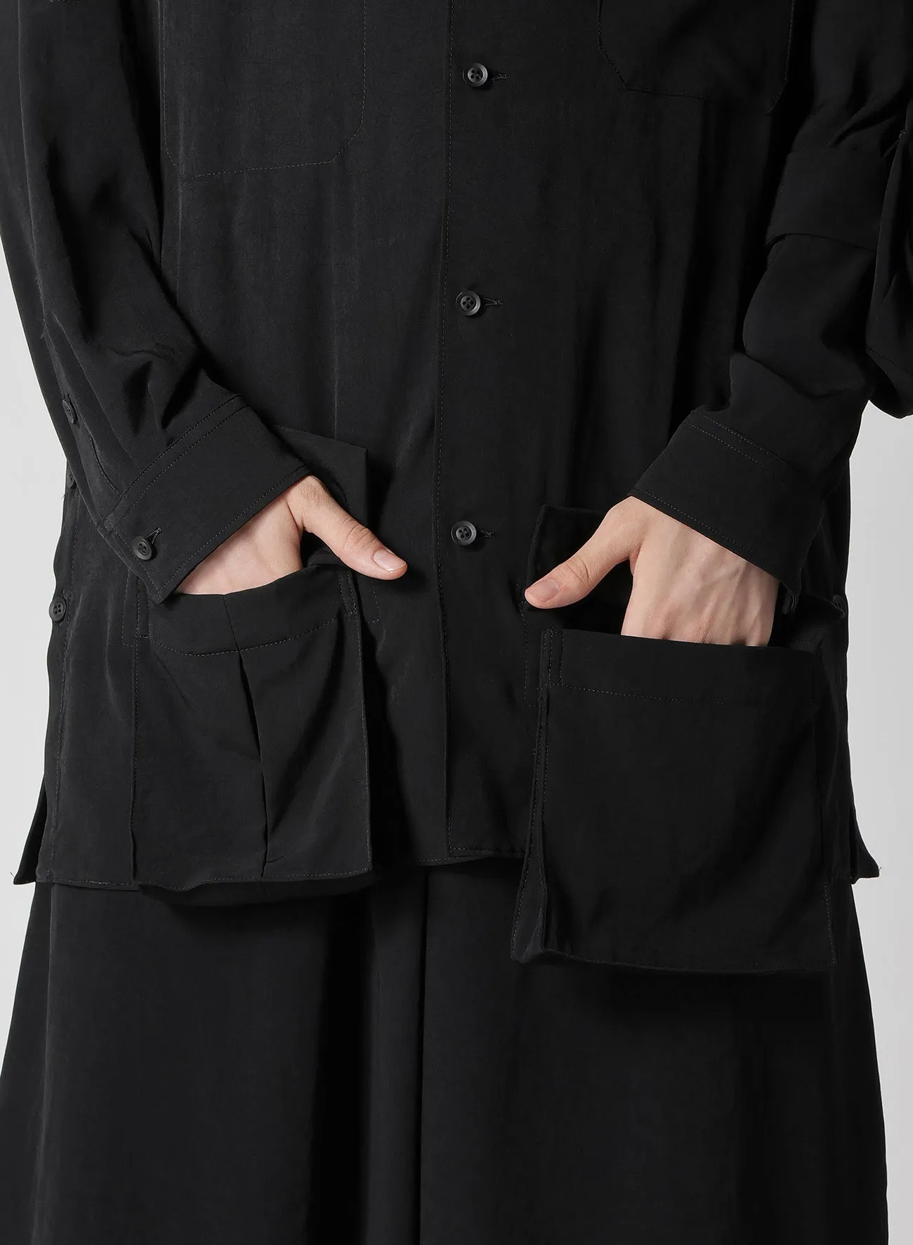 TA TUXEDO STAND COLLAR POCKET BLOUSE sold by Yohji Yamamoto product image thumbnail 5