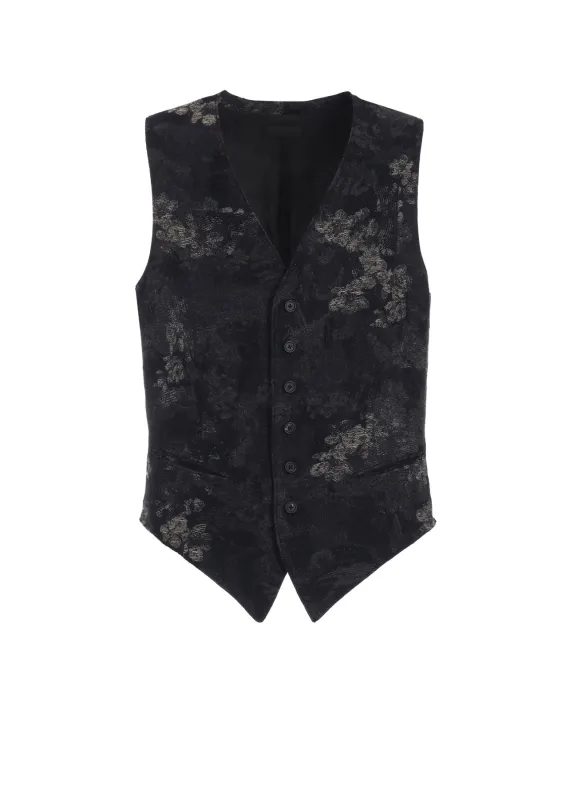 FADED FLORAL JACQUARD VEST sold by Yohji Yamamoto