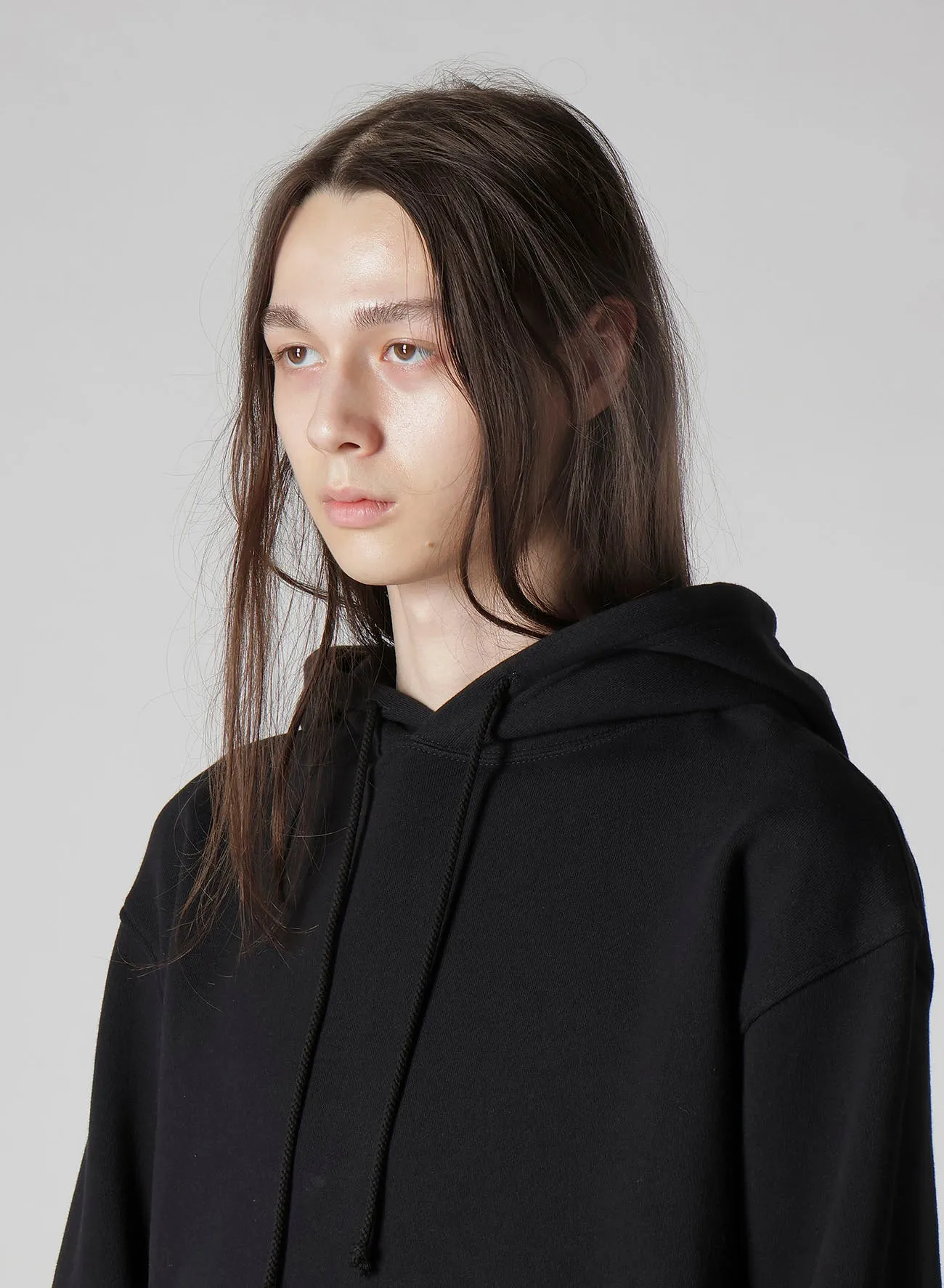 30/10 FLEECE SIGNATURE EMBROIDERY HOODIE sold by Yohji Yamamoto product image thumbnail 4